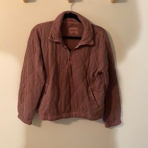 A&F half zipped quilted crop fleece